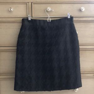 Ann Taylor Loft Patterned Black Skirt